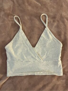 Brandy Melville Light Gray Wrap Crop Cami